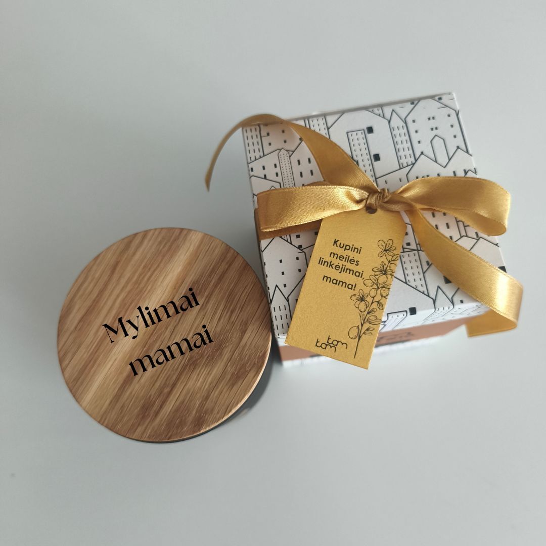 Personalizuota sojų vaško žvakė, 210 g