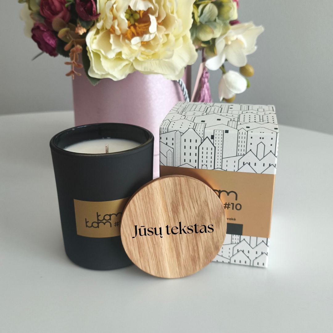 Personalizuota sojų vaško žvakė, 210 g
